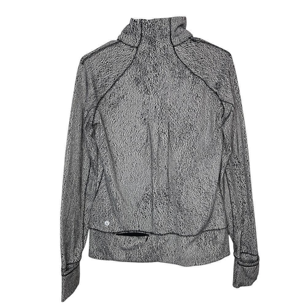 Lululemon Rush Hour 1/2 Zip Luon Spray Jacquard White Black Pullover size 8 Run - Picture 7 of 10
